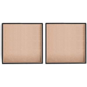 imageJewelry Organizer Tray  Set of 2  Stackable Empty 2 Inch Deep Jewelry Storage Trays wo dividers  Display on Dresser or Drawer  Compatible with Other Glenor Trays  BlackSquare  Empty x 2