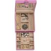 imageJewelry Box Organizer for Girls  Small 17 Slot Classic Holder with Modern Closure Large Mirror 2 Trays for Women ampamp Teens  Storage Case for Earring Ring Necklace Bracelet PU Leather Pink