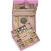 imageJewelry Box Organizer for Girls  Small 17 Slot Classic Holder with Modern Closure Large Mirror 2 Trays for Women ampamp Teens  Storage Case for Earring Ring Necklace Bracelet PU Leather Pink