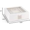 imageCo 28 Section Jewelry Box  2 Layer  Buckle Snap ampamp Magnet Closure  Large Glass Top  Leather Design  Sand  Jewelry Organizer for Women ampamp Girls  for Earring Ring Necklace ampamp BraceletWhite Glass Top