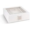imageCo 28 Section Jewelry Box  2 Layer  Buckle Snap ampamp Magnet Closure  Large Glass Top  Leather Design  Sand  Jewelry Organizer for Women ampamp Girls  for Earring Ring Necklace ampamp BraceletWhite Glass Top