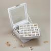 imageEarring Organizer  Classic 50 Section Jewelry BoxCaseHolder for Earrings Rings Necklaces Jewelry Cufflinks or Collections 2 Layer Small Compartments with Large Glass Top  SandGrey Glass Top