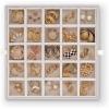imageEarring Organizer  Classic 50 Section Jewelry BoxCaseHolder for Earrings Rings Necklaces Jewelry Cufflinks or Collections 2 Layer Small Compartments with Large Glass Top  SandGrey Glass Top