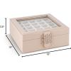imageEarring Organizer  Classic 50 Section Jewelry BoxCaseHolder for Earrings Rings Necklaces Jewelry Cufflinks or Collections 2 Layer Small Compartments with Large Glass Top  SandSand Glass Top