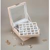 imageEarring Organizer  Classic 50 Section Jewelry BoxCaseHolder for Earrings Rings Necklaces Jewelry Cufflinks or Collections 2 Layer Small Compartments with Large Glass Top  SandSand Glass Top