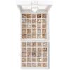 imageEarring Organizer  Classic 50 Section Jewelry BoxCaseHolder for Earrings Rings Necklaces Jewelry Cufflinks or Collections 2 Layer Small Compartments with Large Glass Top  SandWhite Glass Top