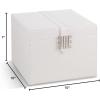 imageEarring Organizer Holder  75 Small ampamp 4 Large Slots Classic Jewelry Box with Drawer ampamp Modern Closure Mirror 4 Trays Earrings Ring or Chain Storage  PU Leather Case  WhiteWhite