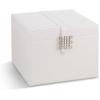 imageEarring Organizer Holder  75 Small ampamp 4 Large Slots Classic Jewelry Box with Drawer ampamp Modern Closure Mirror 4 Trays Earrings Ring or Chain Storage  PU Leather Case  WhiteWhite