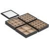 imageJewelry Organizer Tray  Set of 2  Stackable Empty Jewelry Storage Trays wo Dividers  Display on Dresser or Drawer  Compatible with Other Glenor Trays  BlackSquare  4 Trays  Lid Set  45 Slots
