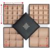 imageJewelry Organizer Tray  Set of 2  Stackable Empty Jewelry Storage Trays wo Dividers  Display on Dresser or Drawer  Compatible with Other Glenor Trays  BlackSquare  4 Trays  Lid Set  45 Slots