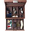imageGlenor Co Mens ValetDresser Organizer  Luxury 12 Slot Jewelry Accessories Box Carbon Fiber Design Drawer Tray Metal Buckle ampamp Large Mirror for Mens Watches Sunglasses Wallet  Pu Leather BrownBrown