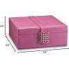 imageGlenor Co Earring Organizer  Classic 50 Section Jewelry BoxCaseHolder for Earrings Rings Necklaces Jewelry Cufflinks or Collections 2 Layer Small Compartments with Large Mirror  PinkPink