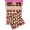 imageGlenor Co Earring Organizer  Classic 50 Section Jewelry BoxCaseHolder for Earrings Rings Necklaces Jewelry Cufflinks or Collections 2 Layer Small Compartments with Large Mirror  PinkPink