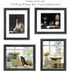 image:imageGlenor Co 8 x 10 Picture Frame with Stand amp Mat for 5x7 Photo  Wall Mount or Table top  Horizontal amp Vertical  PreInstalled Hooks  Modern Display Frames Carbon Fiber Leather Design  BlackBlack