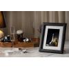 image:imageGlenor Co 8 x 10 Picture Frame with Stand amp Mat for 5x7 Photo  Wall Mount or Table top  Horizontal amp Vertical  PreInstalled Hooks  Modern Display Frames Carbon Fiber Leather Design  BlackBlack
