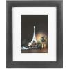 image:imageGlenor Co 8 x 10 Picture Frame with Stand amp Mat for 5x7 Photo  Wall Mount or Table top  Horizontal amp Vertical  PreInstalled Hooks  Modern Display Frames Carbon Fiber Leather Design  BlackBlack